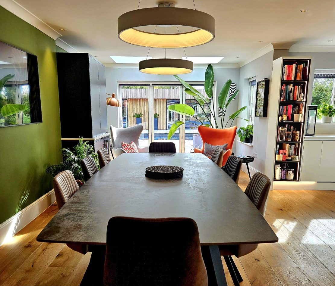 Gather around the large dining table seating up to 12, perfect for long, sociable meals and special occasions. A welcoming space designed for group stays, celebrations and memorable dining moments in this Kent holiday home.
