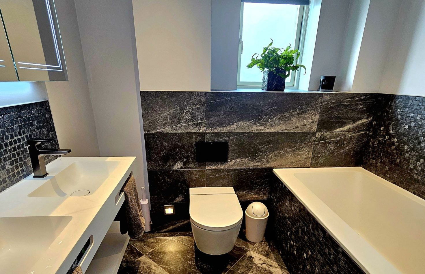 A well-appointed family bathroom designed for comfort and convenience, perfect for busy mornings and relaxed evenings. Ideal for group and family stays in this luxury Kent holiday home.