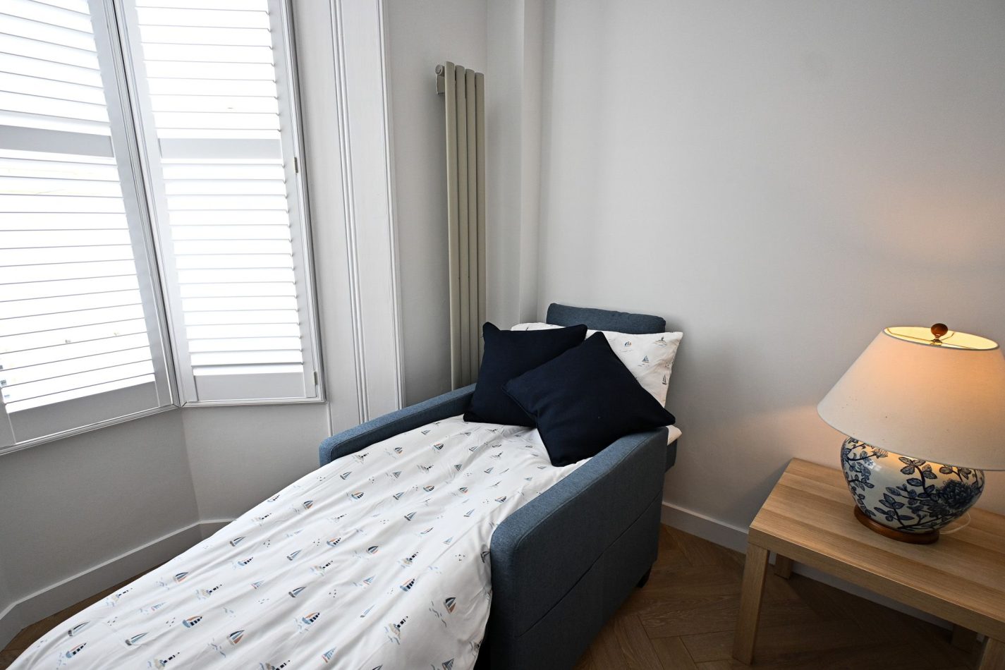 One of two single sofa beds available at Kent House, providing flexible sleeping arrangements for larger families and groups. Thoughtfully positioned within the home, it offers a comfortable and practical space for an additional guest during your Ramsgate
