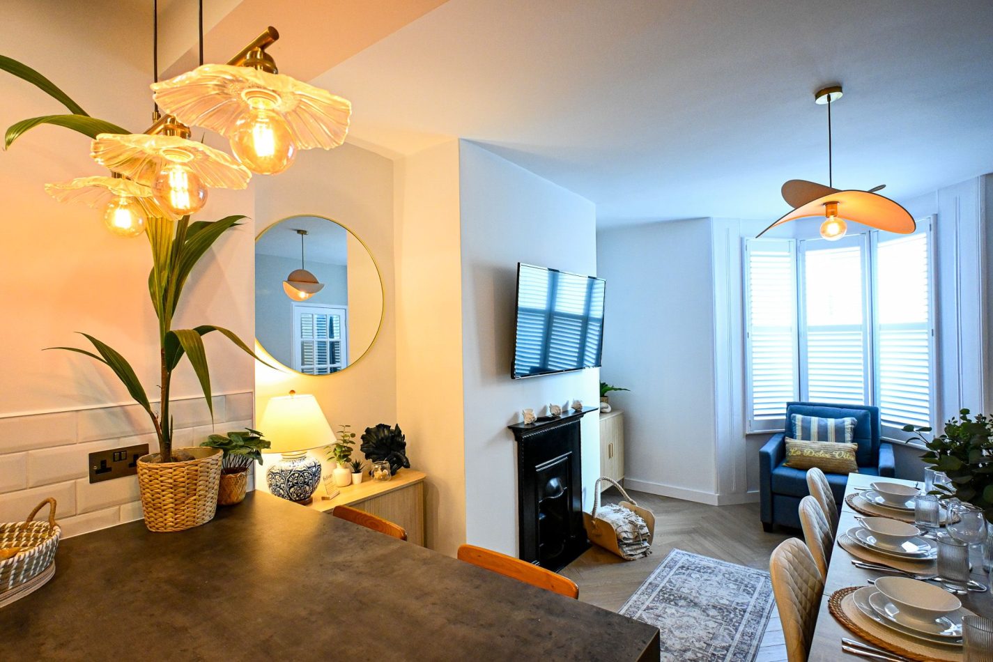 Designed for socialising, this welcoming open-plan space brings together the kitchen, dining area and lounge, making it easy to cook, dine and relax together. The perfect setting for family gatherings, celebrations and memorable seaside stays in Ramsgate.