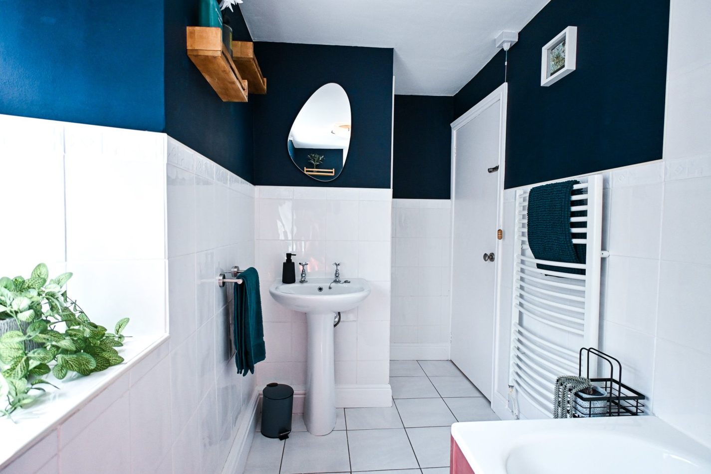The stylish family bathroom with a lovely bath to soak in after a day of walking with your beloved dog